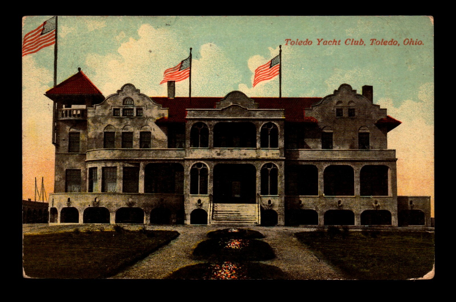 Early 1900s Boutelle PPC – Toledo OH Yatch Club / Light Cnr Damage – L14591