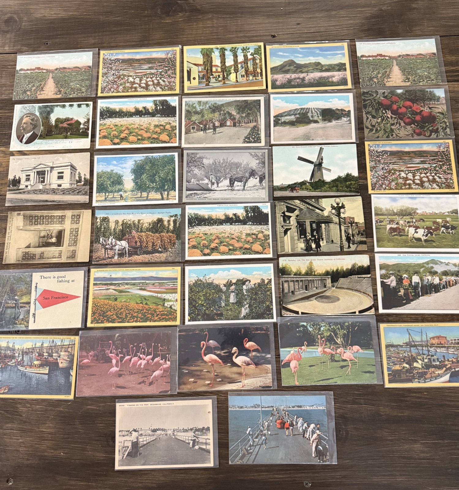 Vintage Lot of 32 California Postcards – Old Antique Mixed Cards Collection