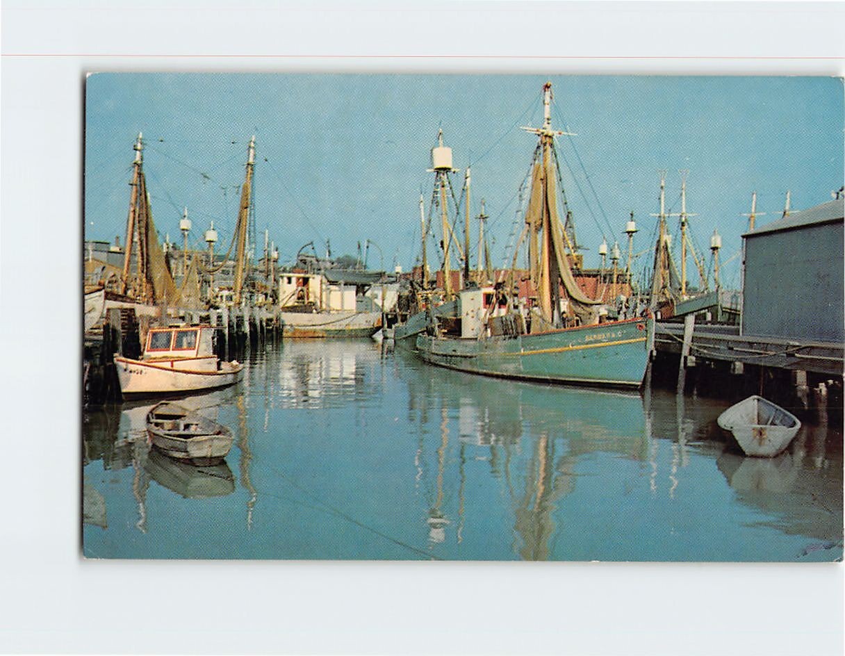 Postcard Fishing Boats in Port Gloucester Massachusetts USA