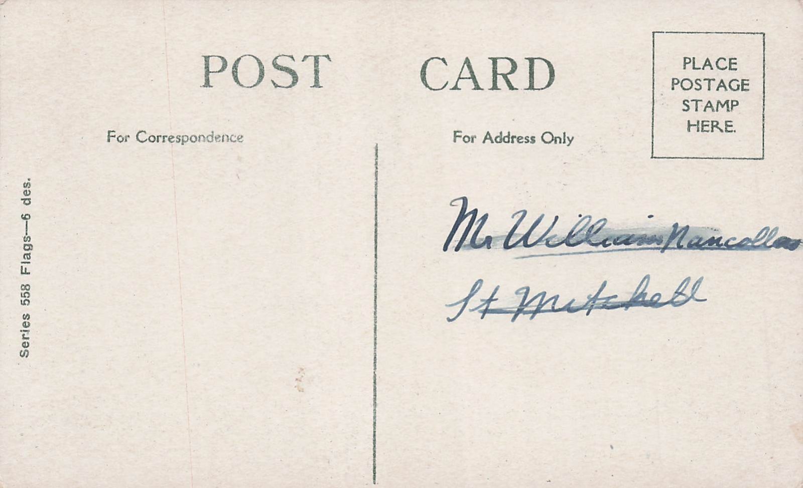 US Flag 4th of July WWI Era Military Army Soldier Mail Home Vtg Postcard H59