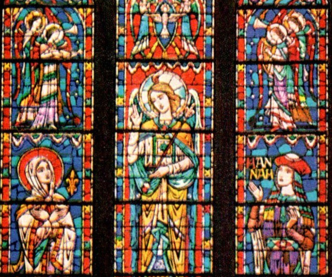 Vintage Postcard Annunciation Stained Glass Window Washington Cathedral DC