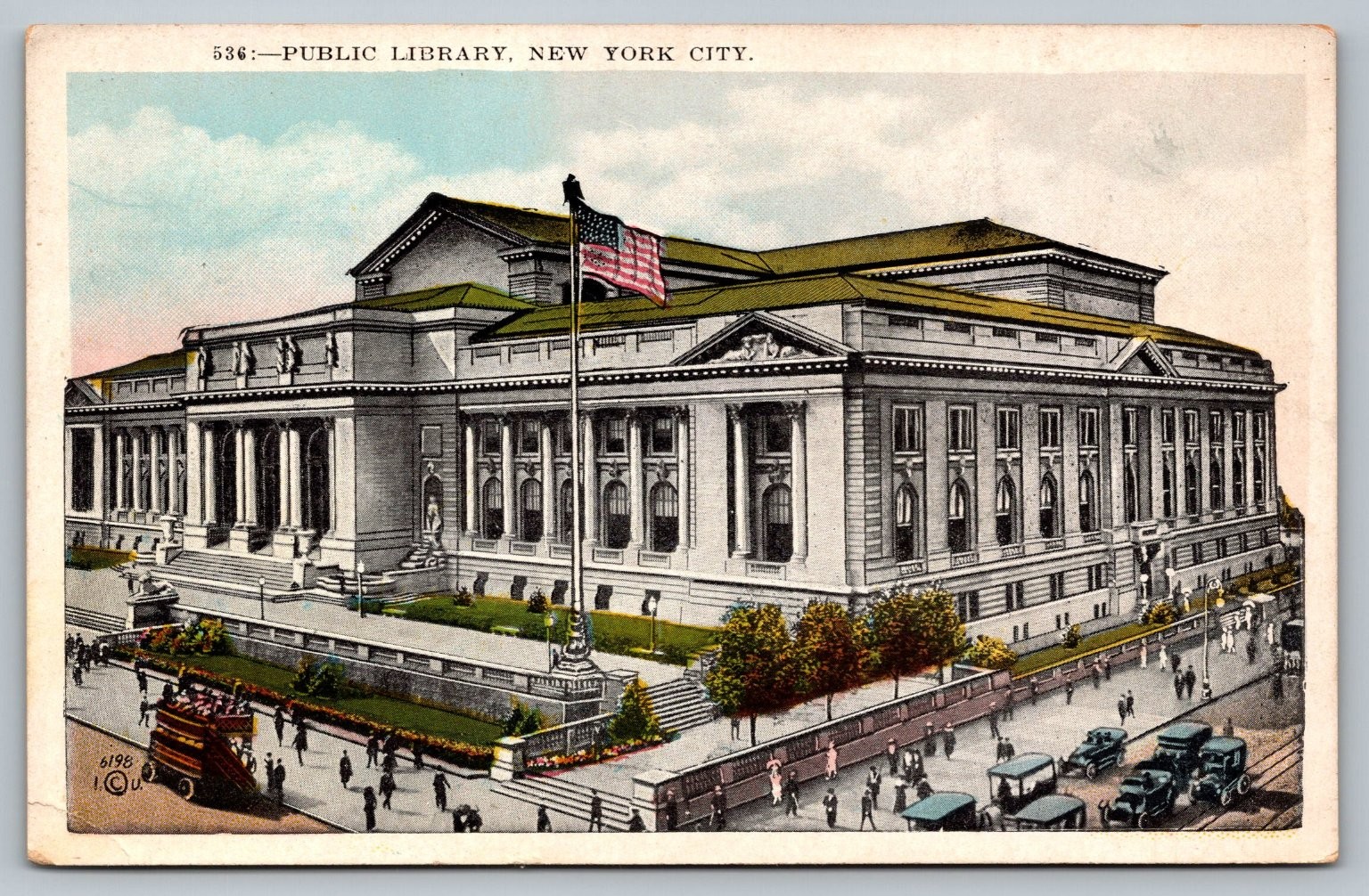 NYPL Public Library NYC Postcard c1911 Manhattan Post Card Irving Underhill