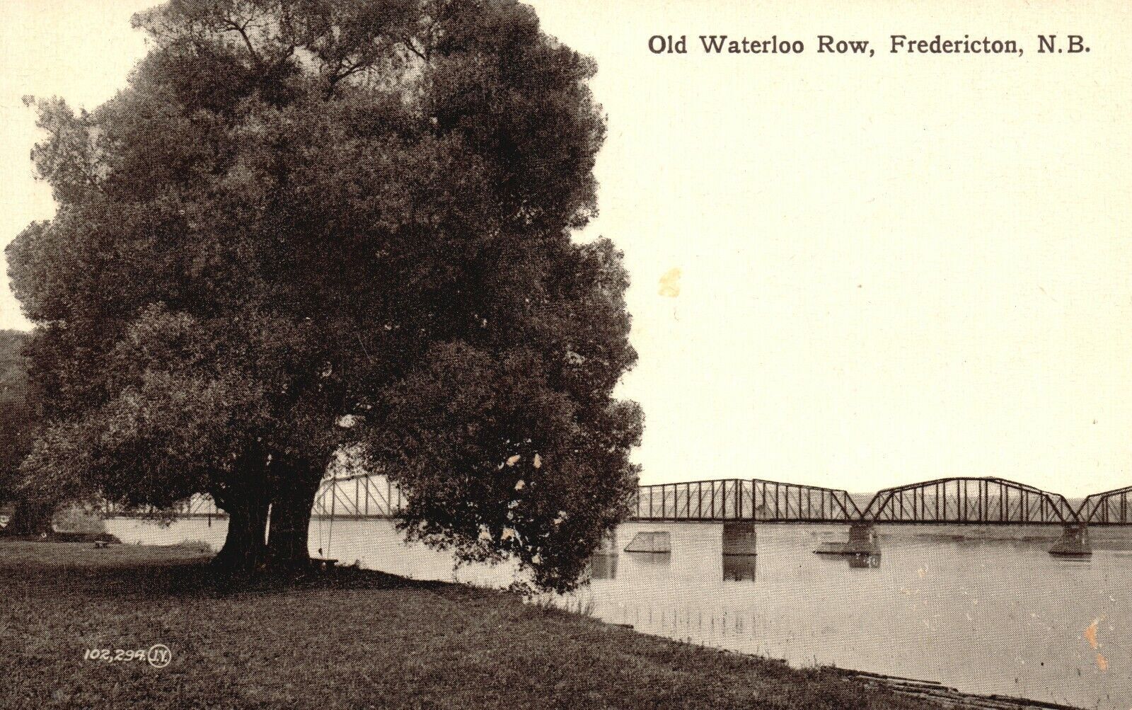 Vintage Postcard 1910’s Old Waterloo Row Fredericton New Brunswick Canada