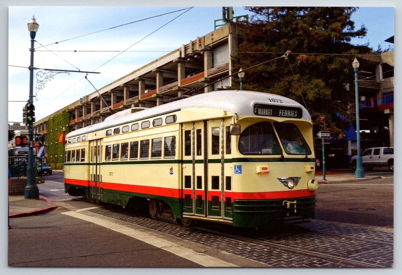 San Francisco Muni PCC Streetcar 1072 Photochrome Postcard