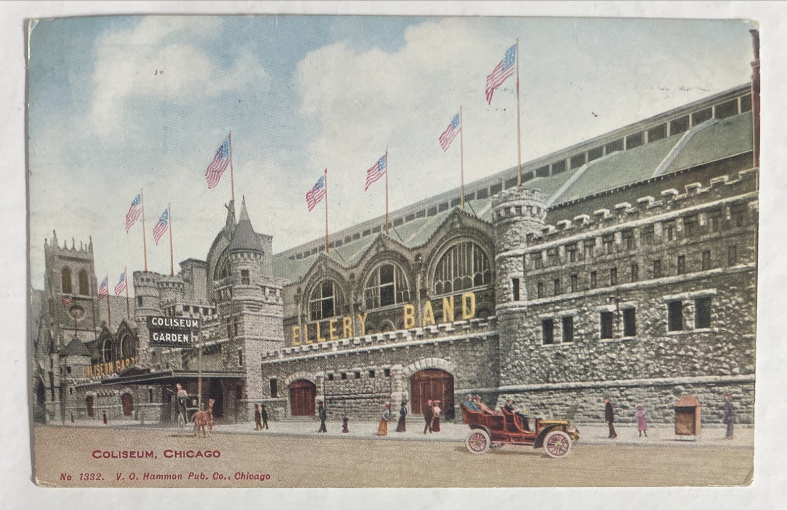 1909 Chicago Illinois Coliseum Vintage Postcard Demolished 1982