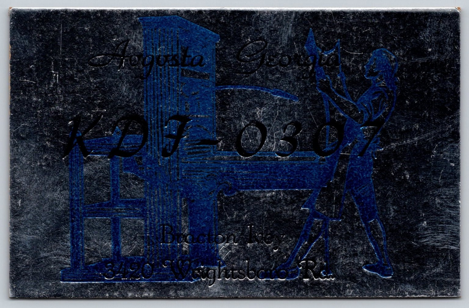 Augusta Georgia KDF-0307 Bracton Inc. Printing Press Foil Card C178