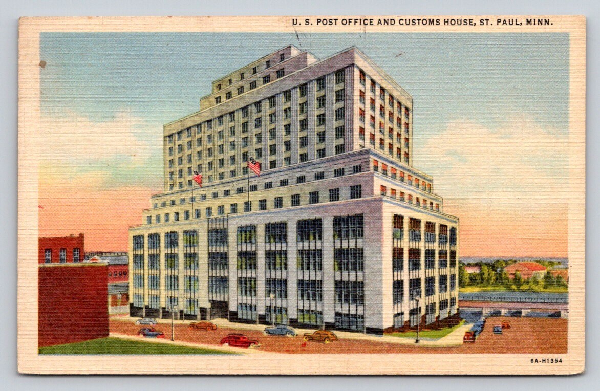 Linen Old Cars Us Customs House Post Office St Paul Minnesota P3A