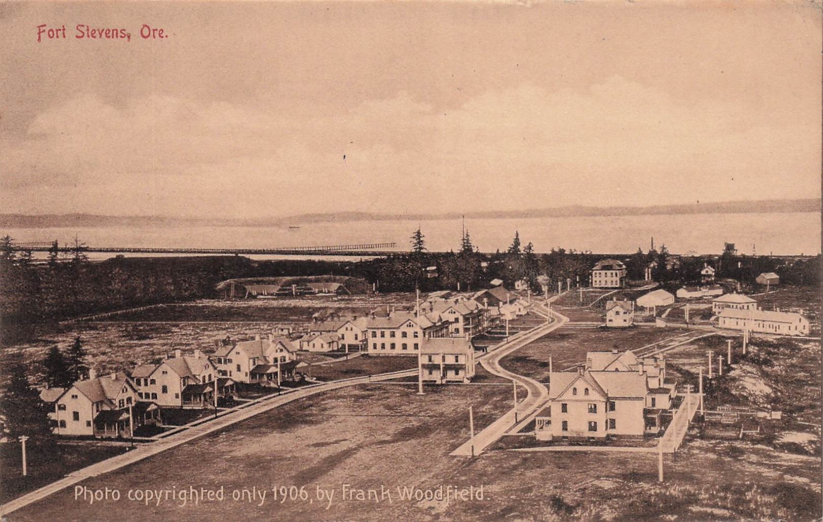 Fort Stevens Oregon OR Military Base Barracks Aerial View Vtg Postcard K17