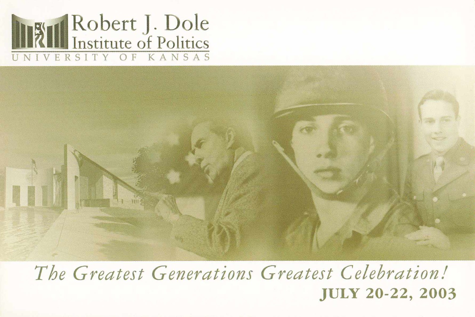 Postcard Lawrence KS Robert Robert Institute Dedication 2003