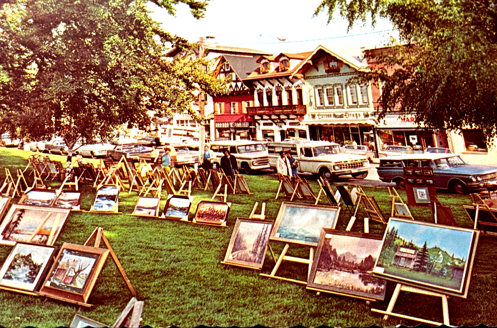 Art Show Leavenworth, Jackson @ Winthrop 4 vintage postcards, Cities PB