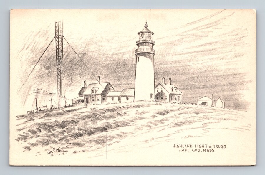 Cape Cod,MA Highland Light at Truro Lighthouse Art Jas F Murray Massachusetts