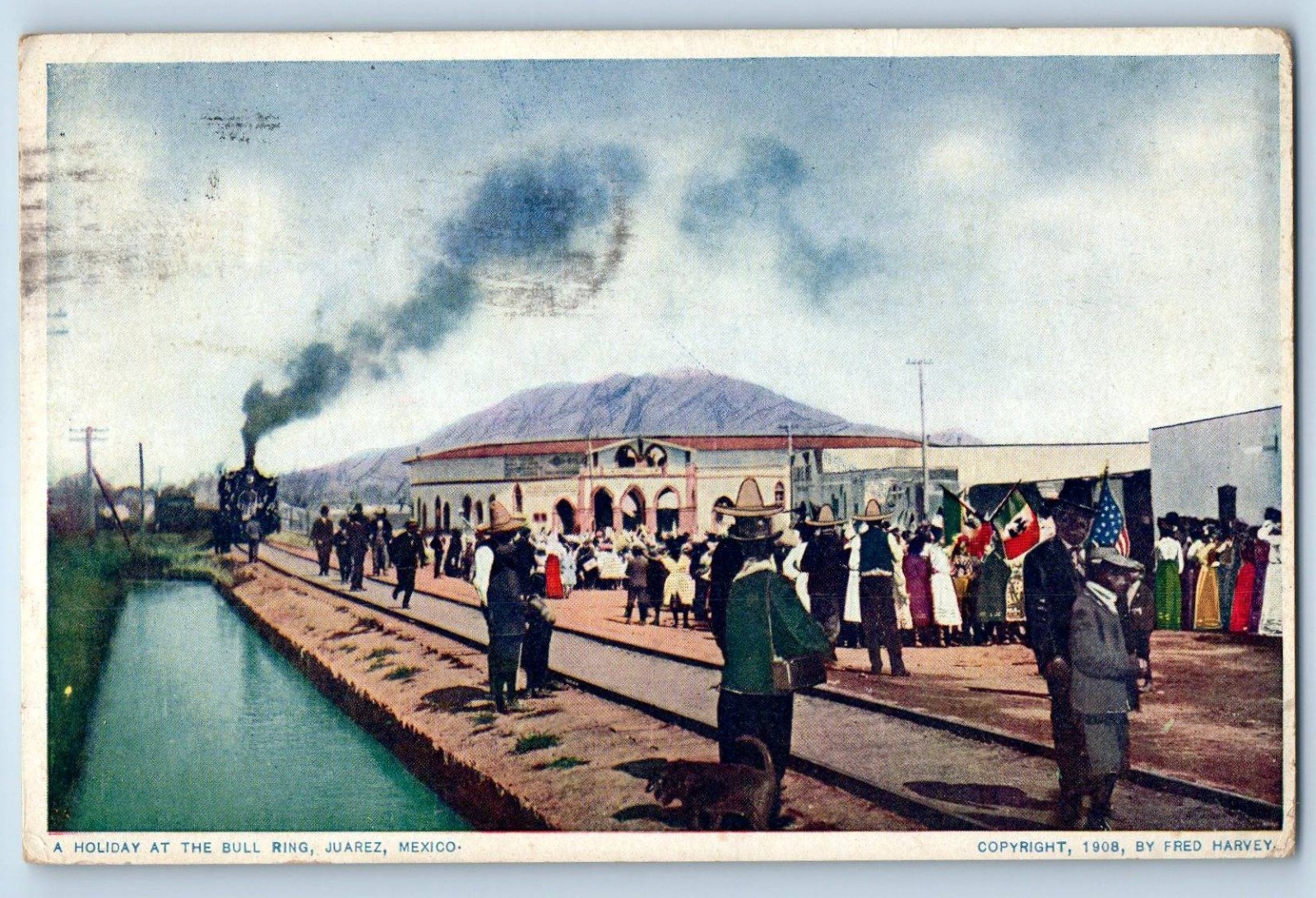 Ciudad Juarez Chihuahua Mexico Postcard A Holiday at the Bull Ring c1930’s