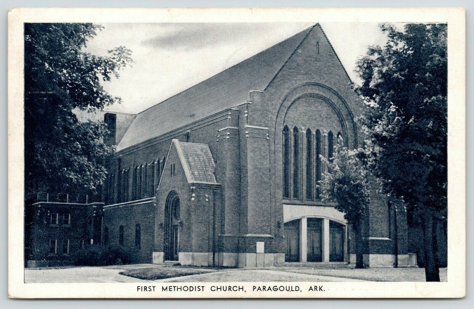 Paragould Arkansas~First Methodist Church~1930s B&W Postcard