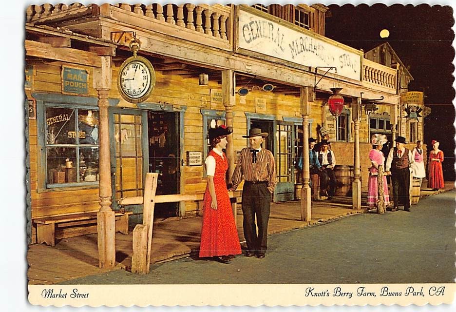 Postcard Knott’s Berry Farm Market Street Ghost Town General Store Buena Park CA
