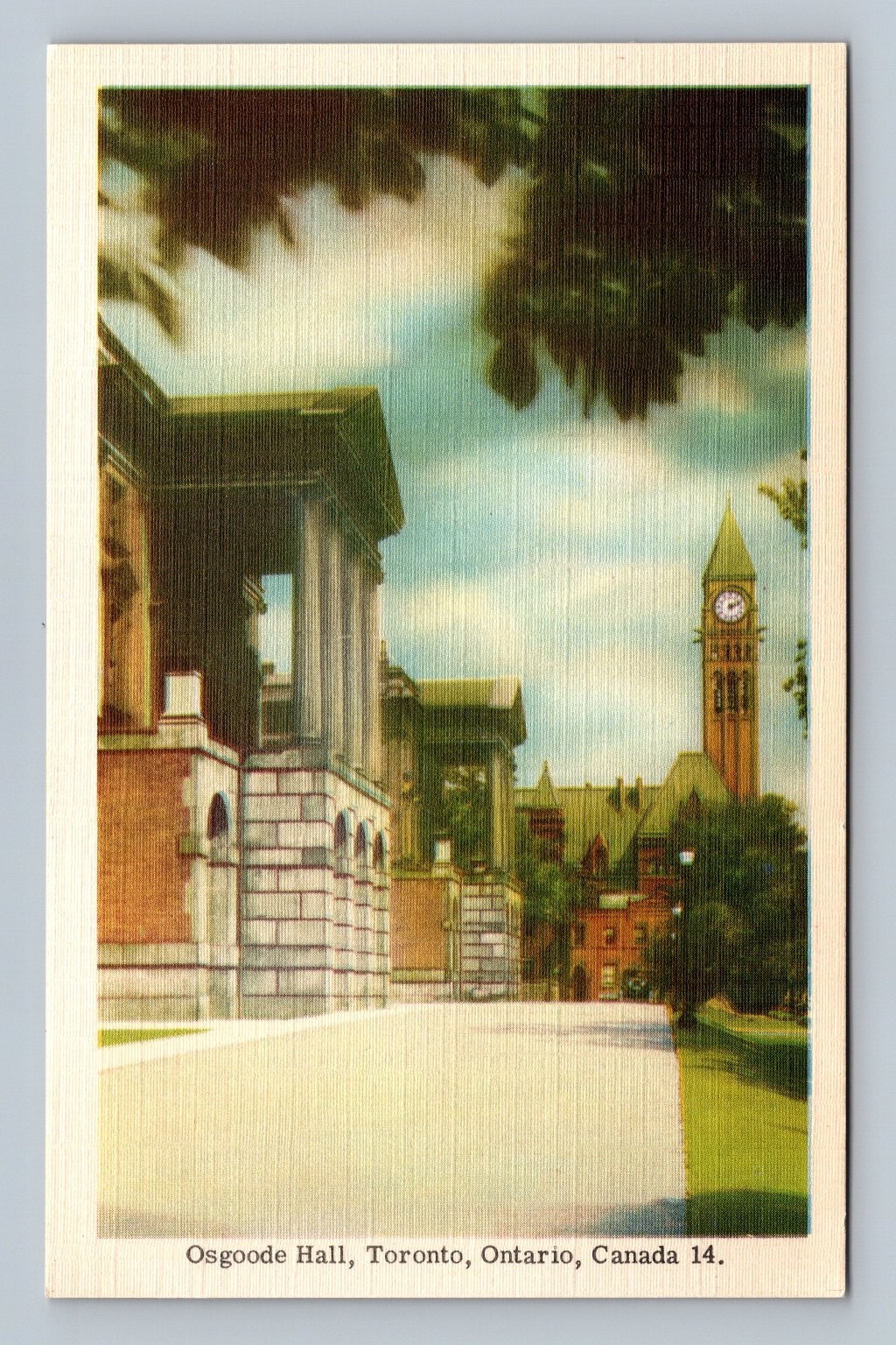 Vintage Osgoode Hall Toronto Canada Linen Postcard by Jack H. Bain
