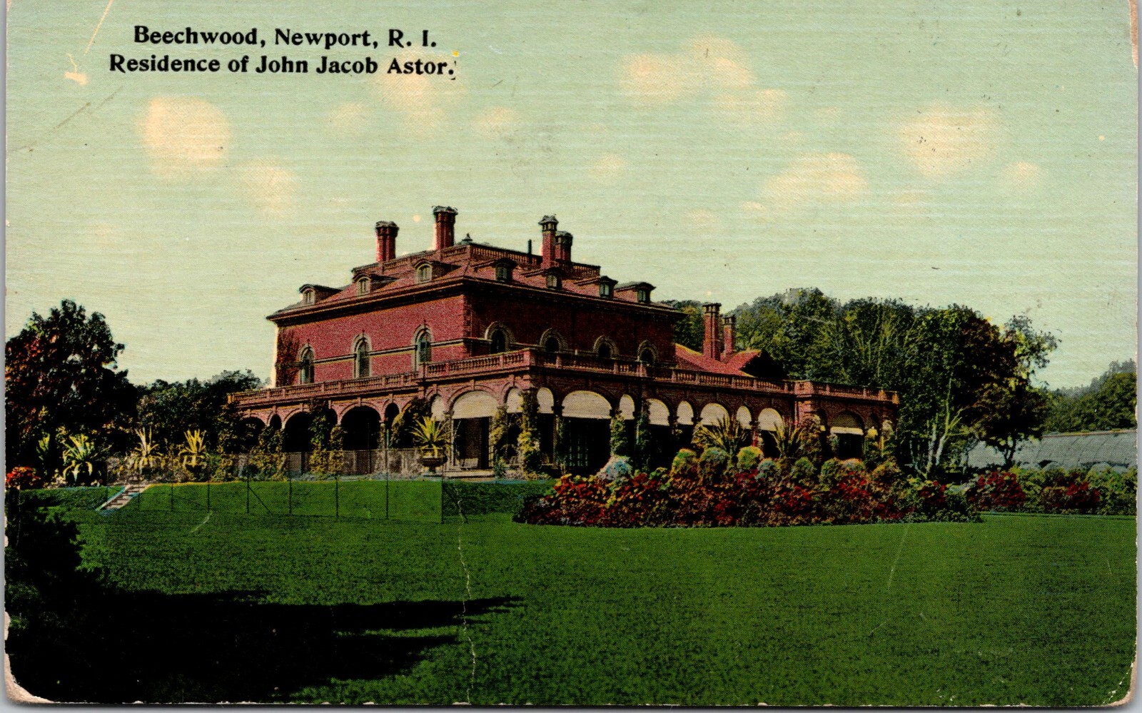 Newport RI Beechwood Residence of John Jacob Astor Postcard Tichnor Bros