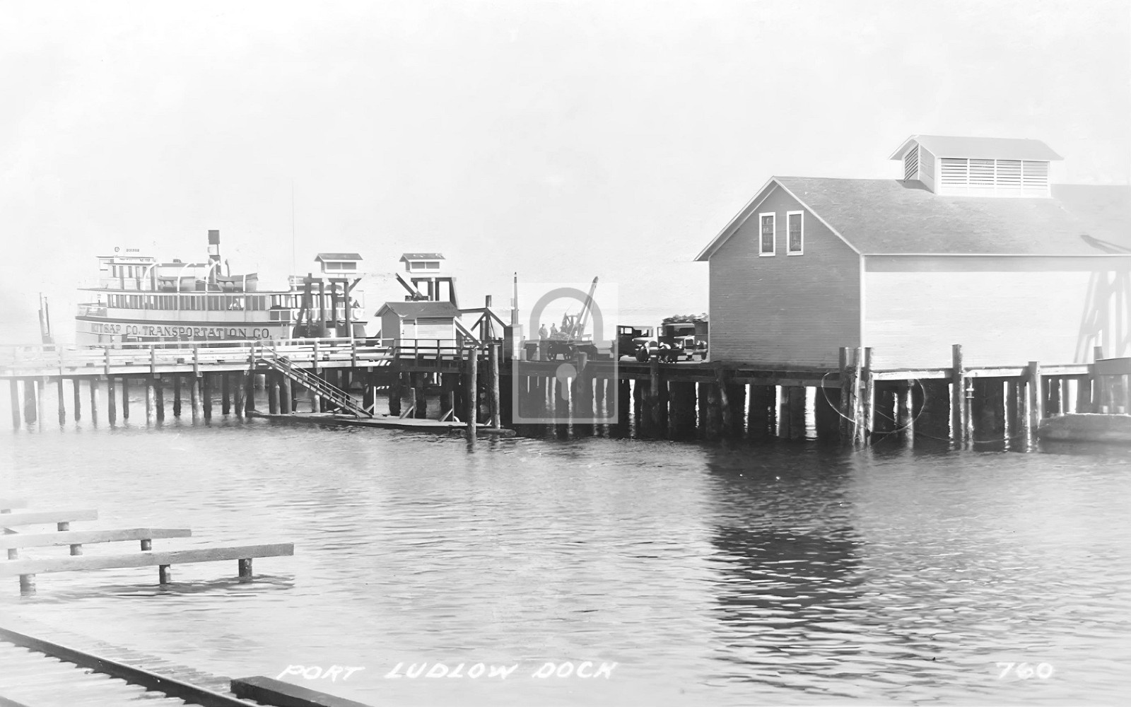 Dock & Ferry Boat Port Ludlow Washington WA – Reprint