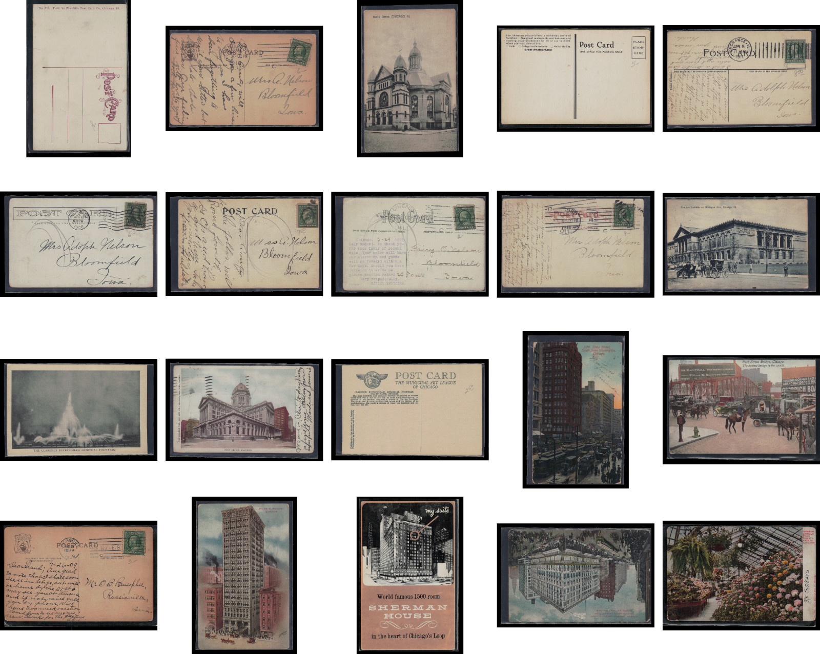 Vintage Lot of 40 Chicago Illinois Postcards Old Antique Mixed Cards Collection