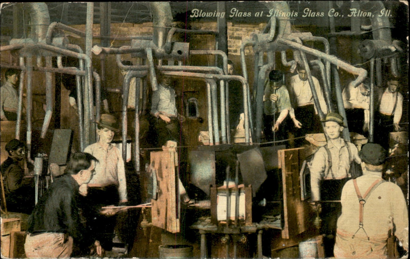 Alton IL Glass Blowing F. M. Kirby & Co. c1900s-10s Vintage Postcard bhn