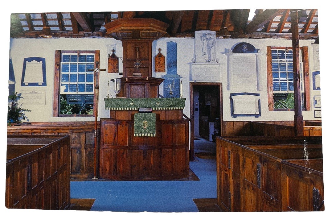 St. Peter’s Church Pulpit ~ St. George’s Bermuda ~ Vintage Postcard