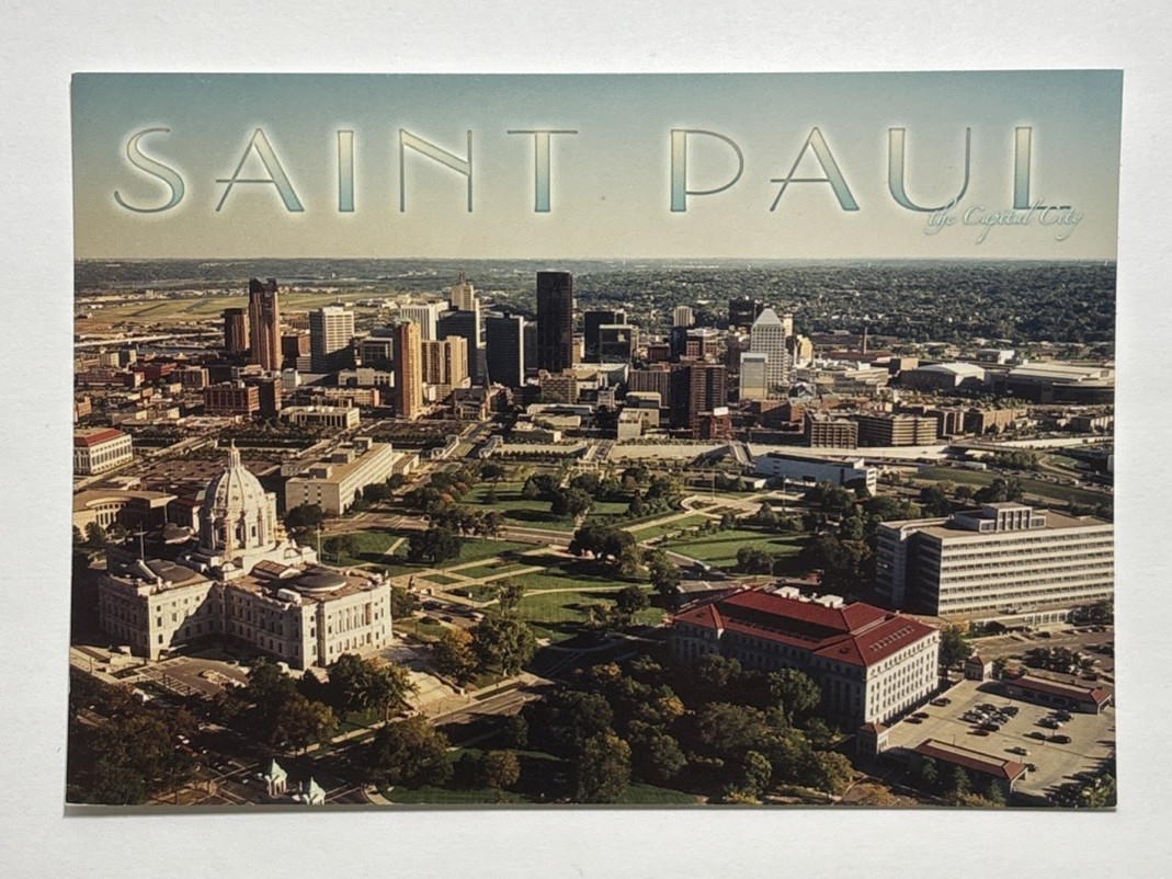 Saint Paul The Capitol City Minnesota Postcard Aerial View Unposted
