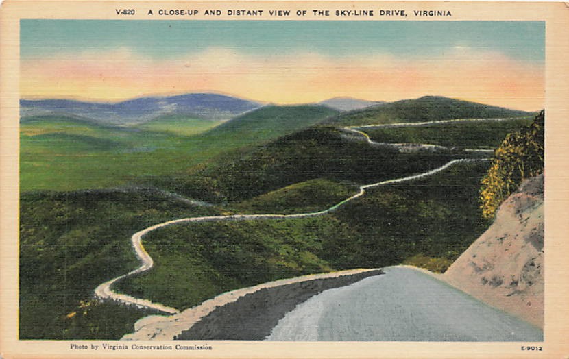 Postcard VA: Sky-Line Drive, Shenandoah NP, Virginia, Linen 1940’s