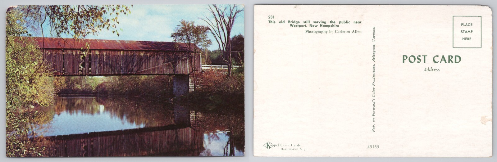 Lot of 12 New Hampshire Covered Bridges 1960s-1970s Postcards