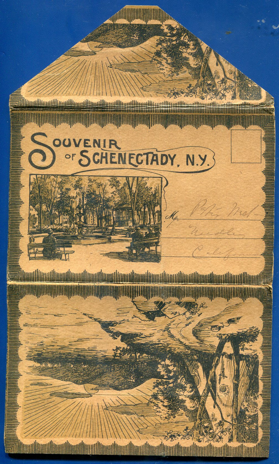 Schenectady 1910s New York Brown Covers postcard folder PF265