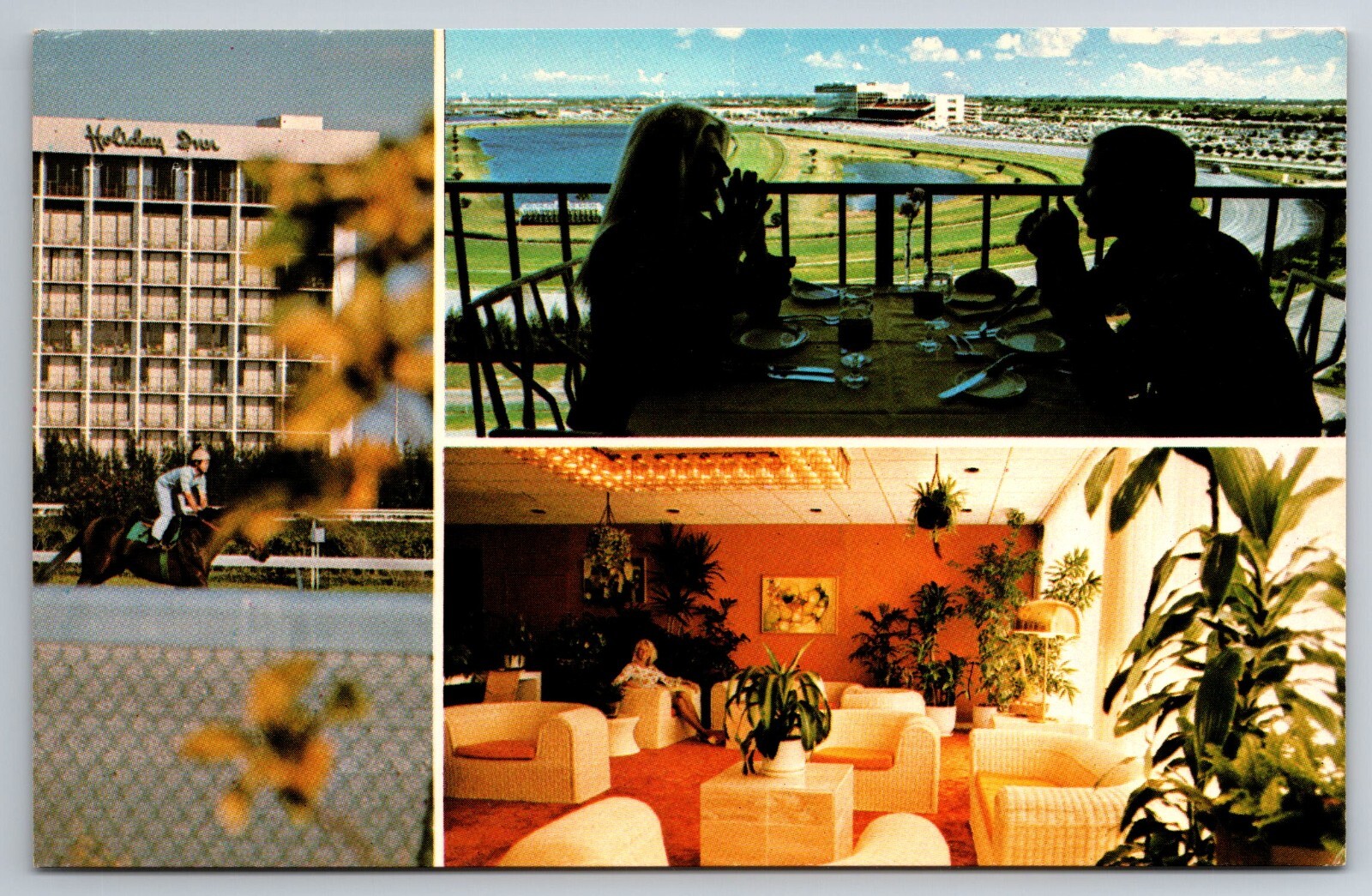 Vintage Postcard FL Miami Holiday Inn Calder Interior Lobby Multi View -2746