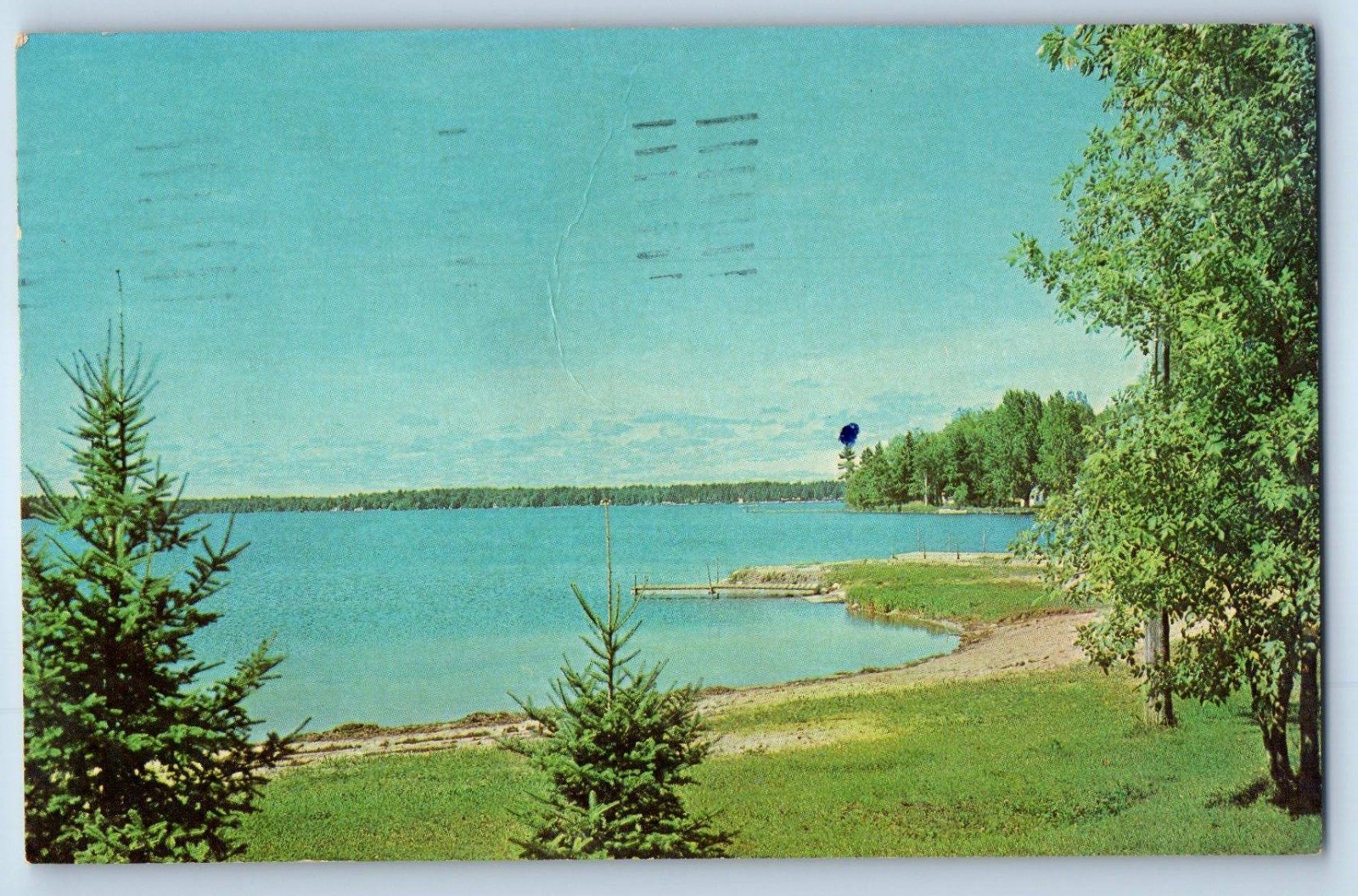 1968 Hackensack Minnesota MN Postcard Birch Lake Home Paull Bunyan Sweetheart