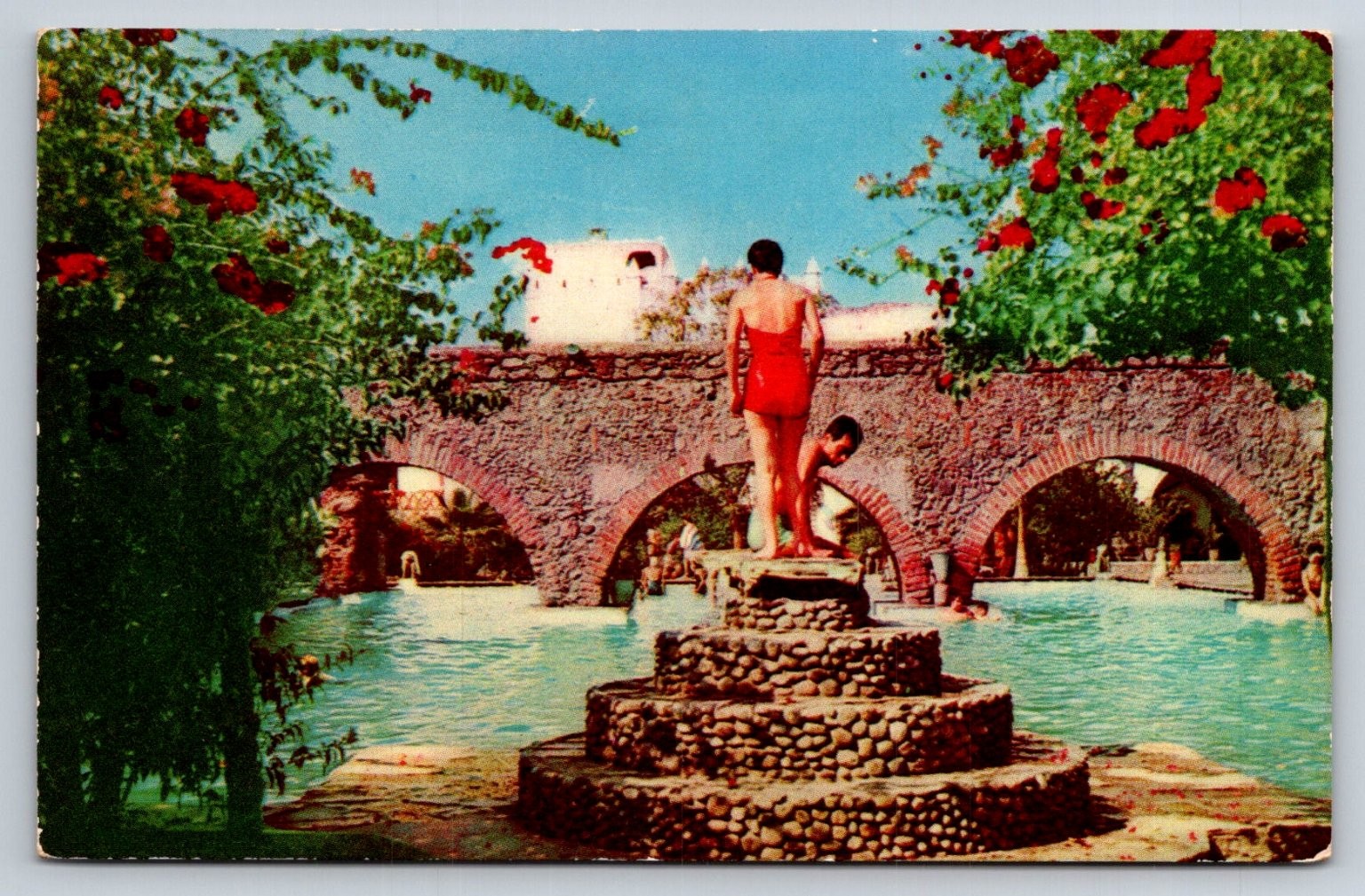 Hacienda Vista Hermosa Morelos Mexico Pool Vintage Postcard Prismacolour
