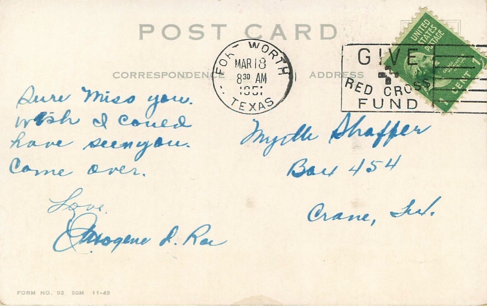 1951 The Worth Hotel • Fort Worth Texas – Vintage Postcard