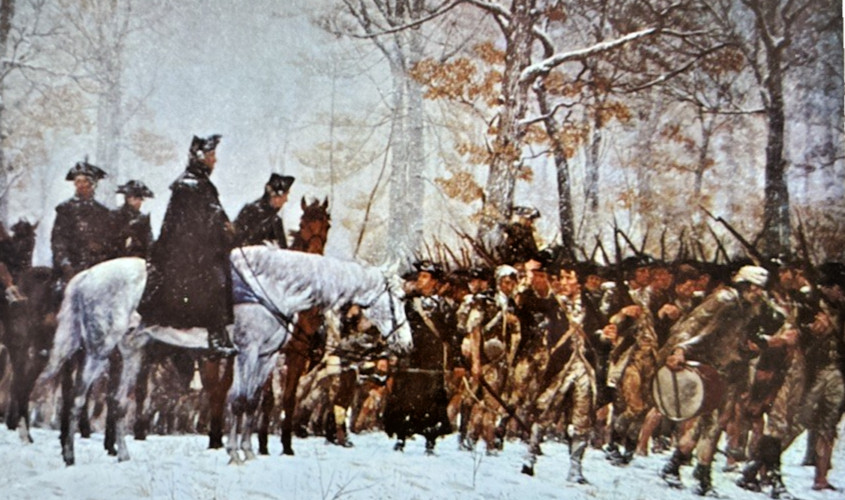 Valley Forge Pennsylvania General George Washington Reviewing Troops Painting