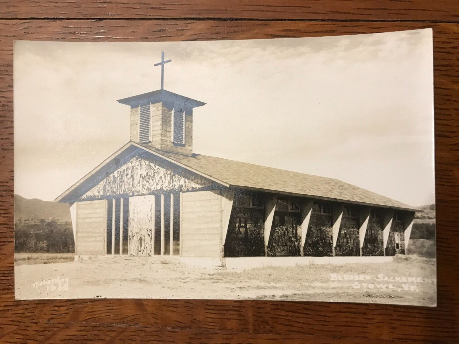 RPPC Blessed Church, Stowe, VT Vermont Postcard -Divided Back – #124