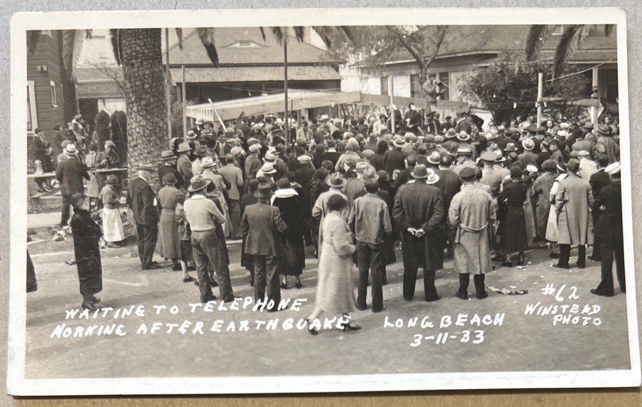 1933 California Earthquake, Morning After, Waiting To Telephone. Winstead #62