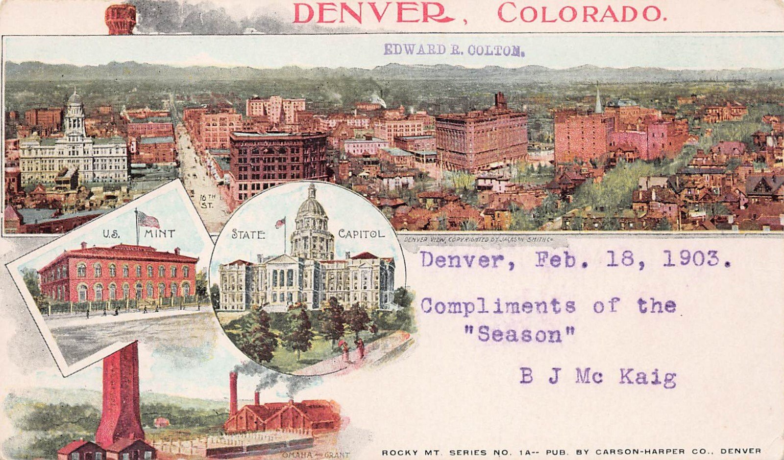 Denver Colorado Pullman Company Railroad Stamp Cover Private Mailing Card A34