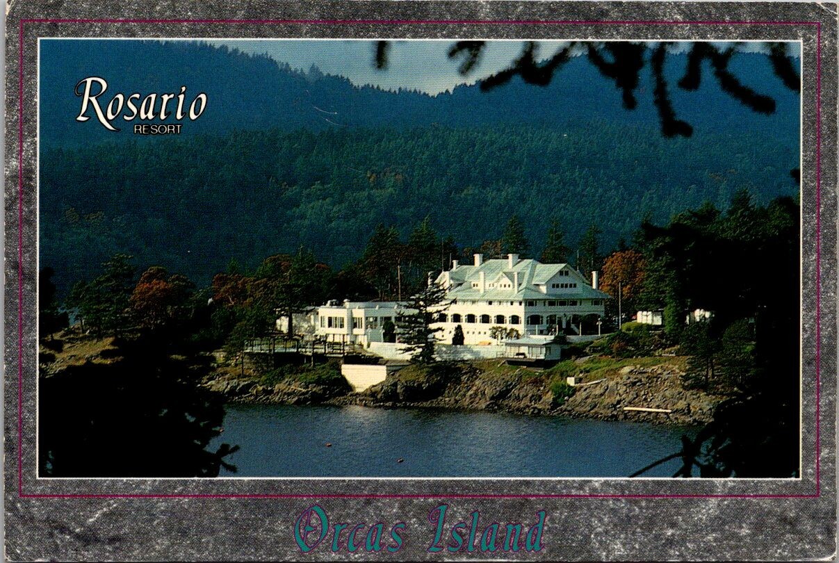 Rosario Resort Orcas Island Washington Lodge Panoramic View Lake 1996 Postcard