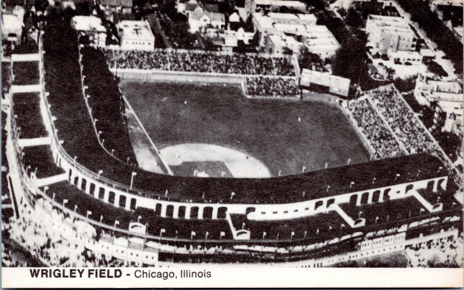 Wrigley Field, Chicago Illinois – 1974 TCMA Hobby postcard – Baseball Stadiums