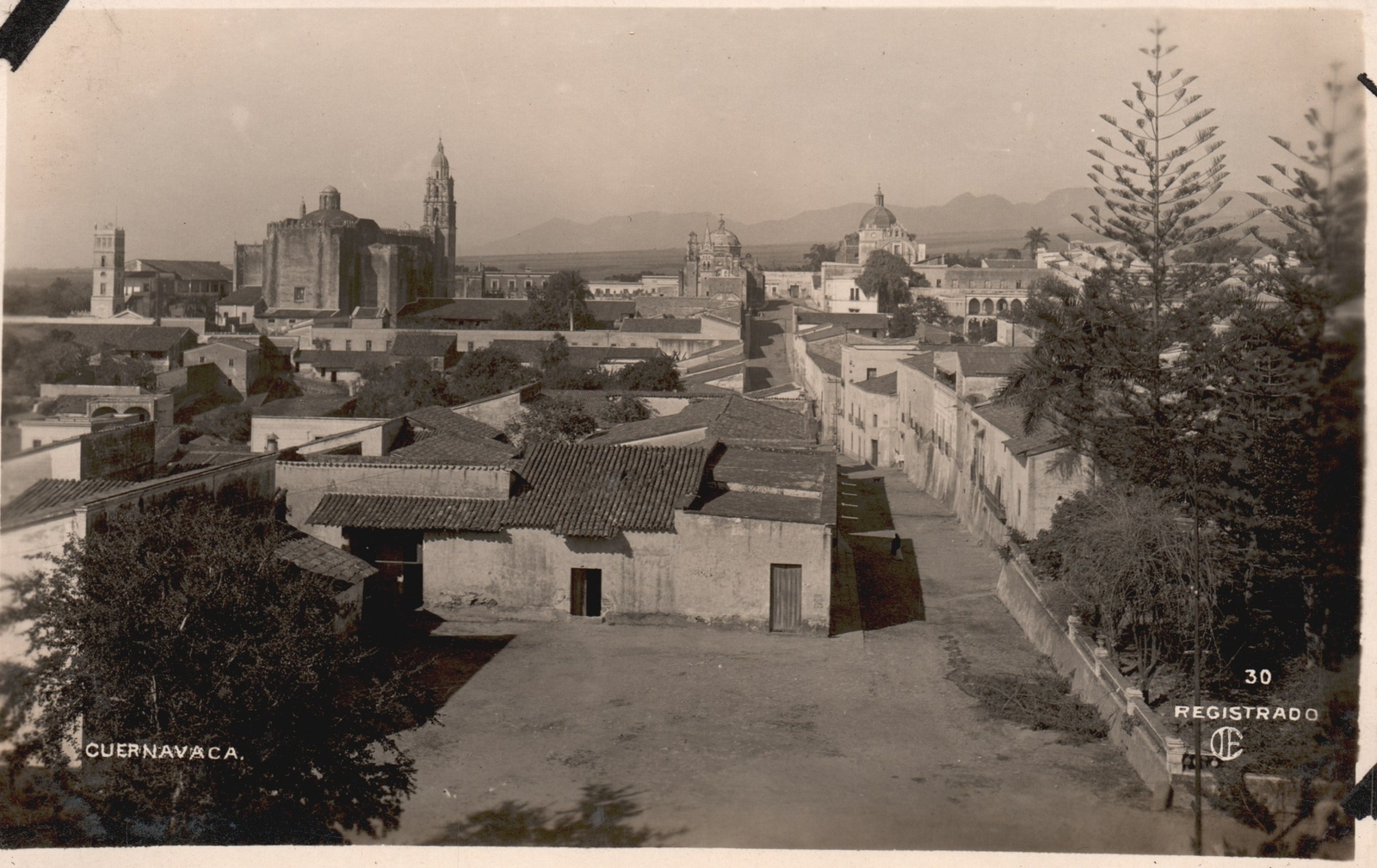 Postcard Village Roof Street Houses Cuernavaca Morelos Mexico MX RPPC