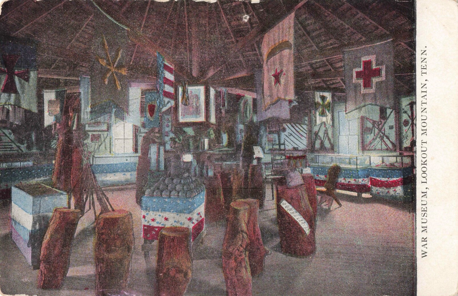 Interior War Museum Lookout Mountain Chattanooga Tennessee TN c1910 Postcard