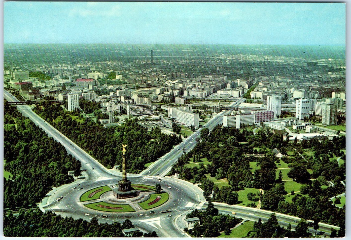 Postcard – Victory Column and Hansa quarters – Berlin, Germany