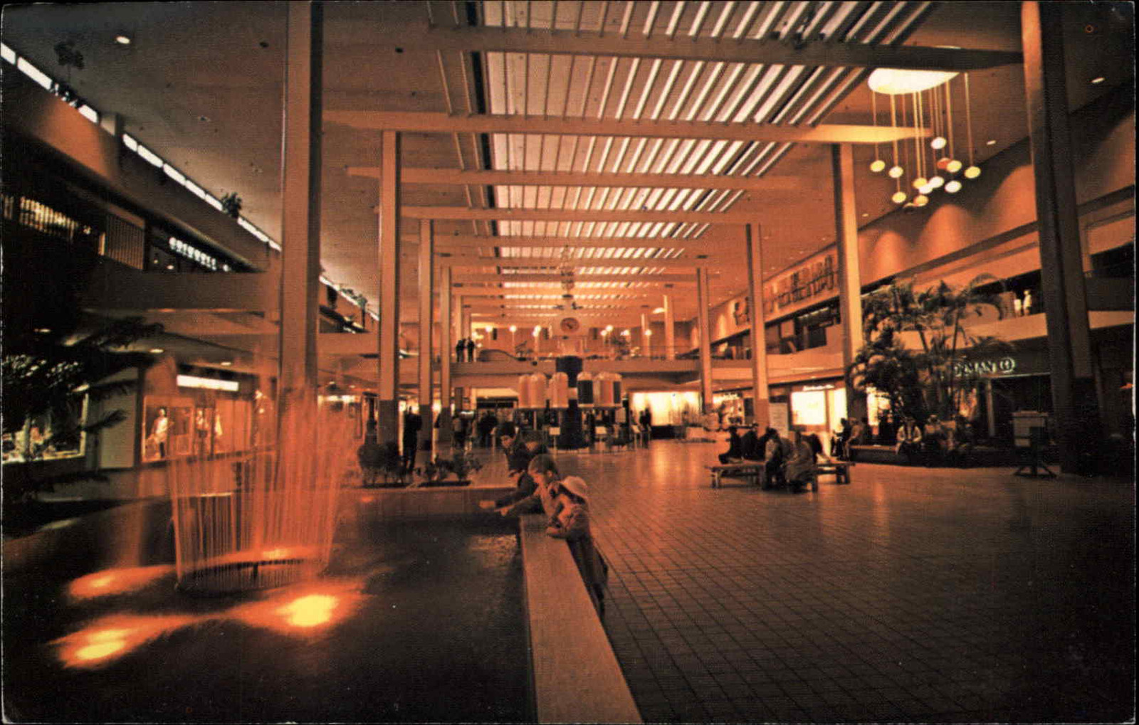 Rochester NY Midtown Plaza Mall Interior 1950s-60s Vintage Postcard