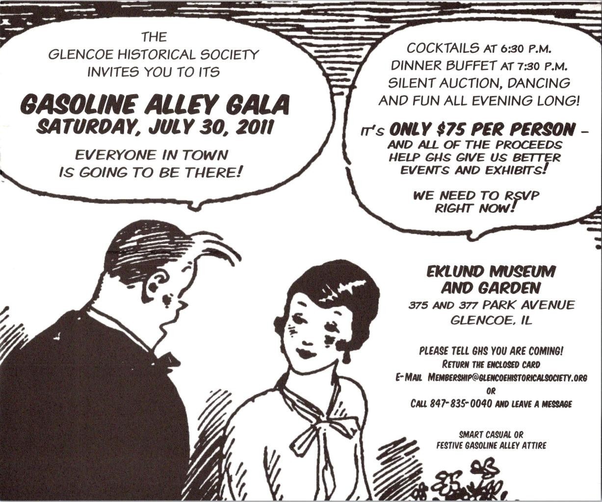 Glencoe, IL Illinois GASOLINE ALLEY GHS GALA 2011 7¾ X 9¼ ART Advertisement
