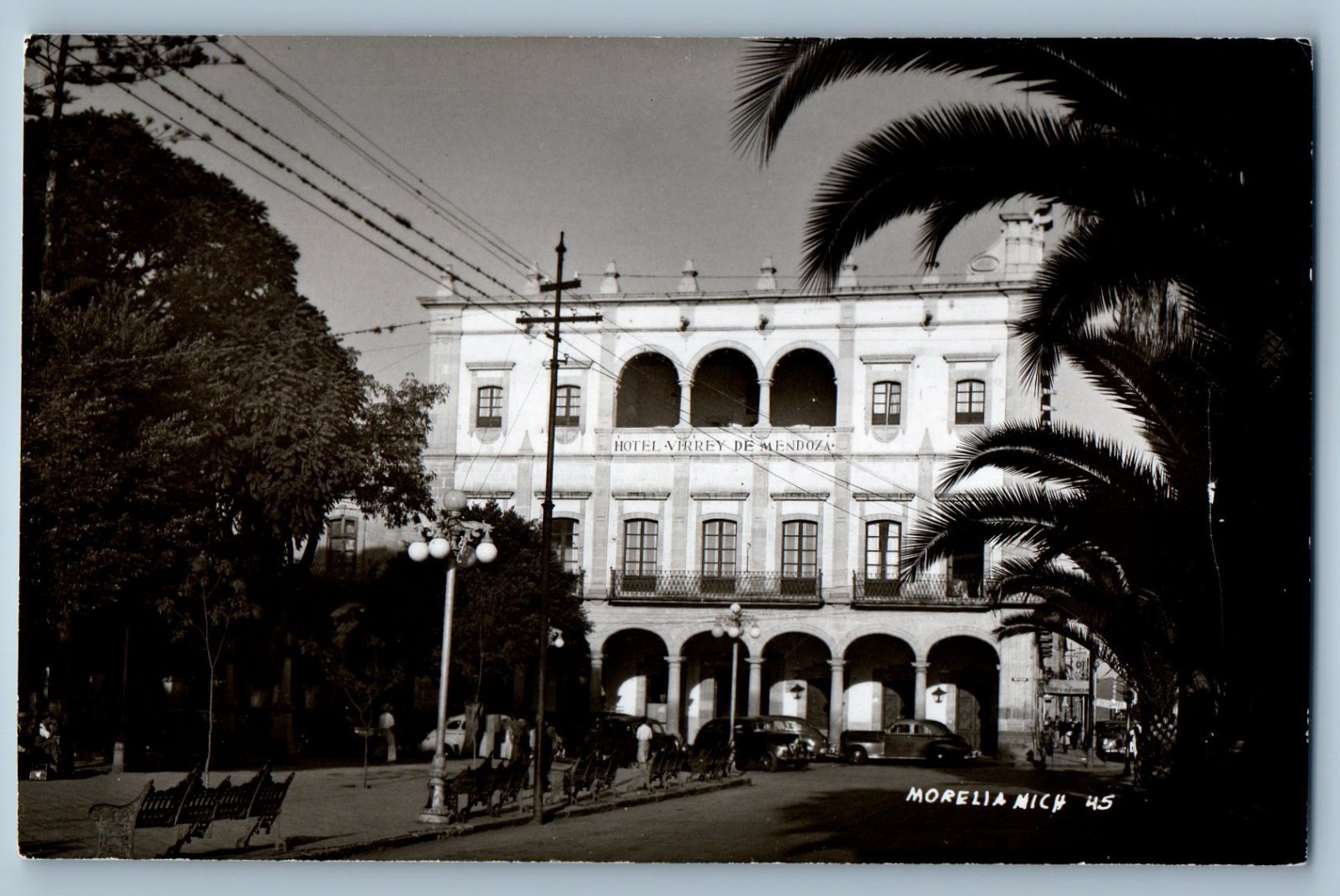 Morelia Michoacan Mexico Postcard Building View c1940’s Vintage RPPC Photo