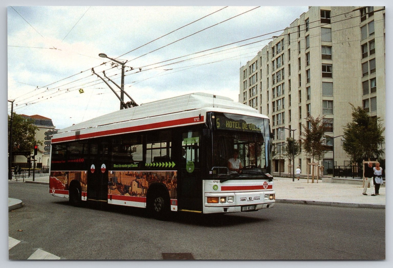 1999 MAN NMT222-A53 Trolleybus Lyon France Photochrome Postcard