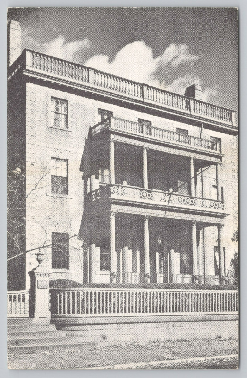 Postcard Carrington House Providence Rhode Island B & W
