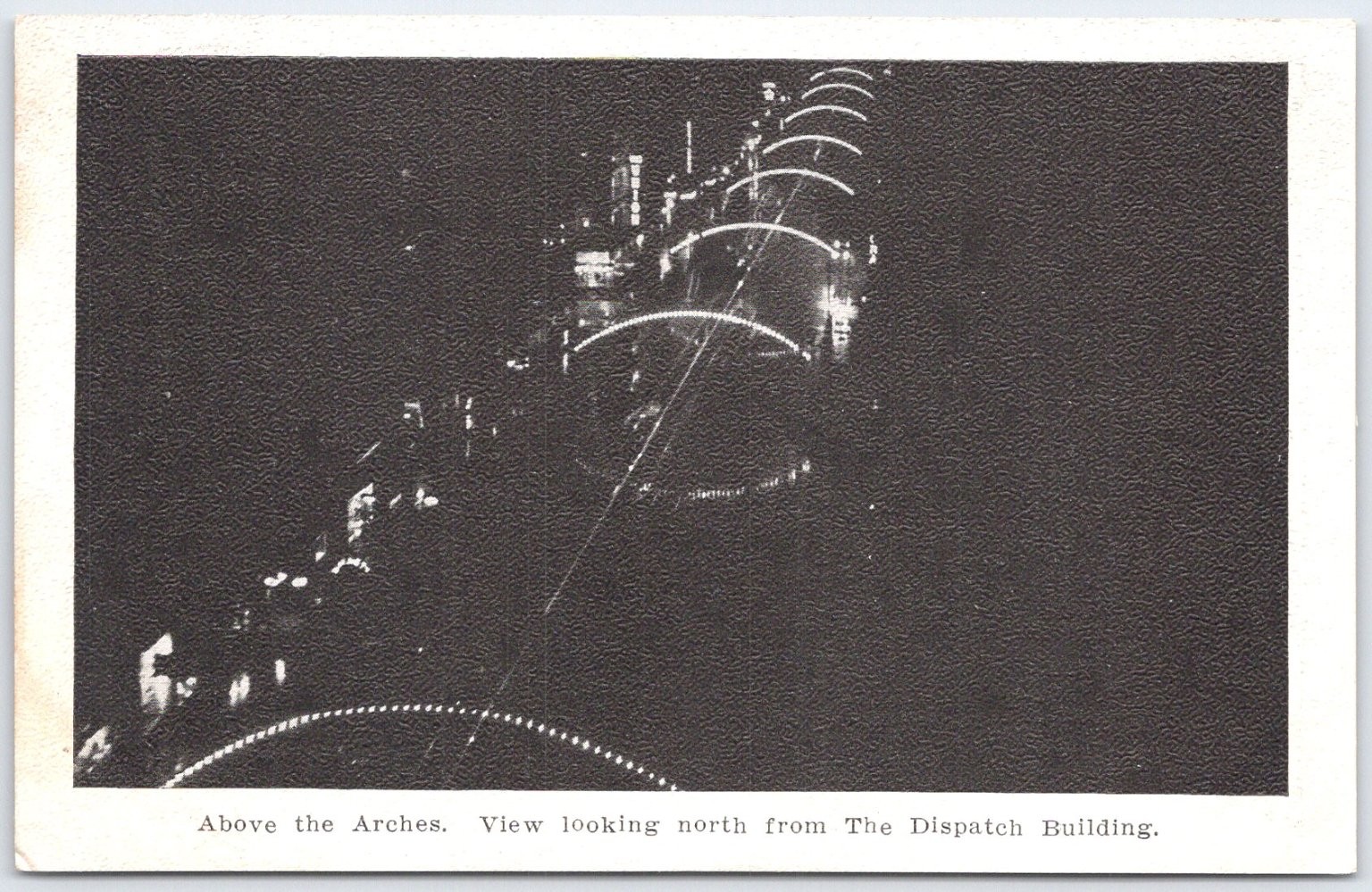 Columbus OH Arches Night View from Dispatch Building Vintage Postcard