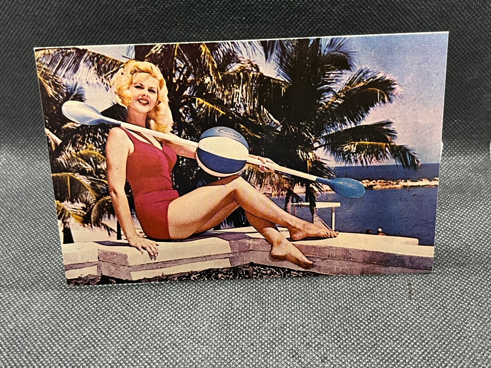 ADVERTISING POSTCARD SWIM PADDLE BY HOUSE OF BEALS MODEL IN SWIM SUIT