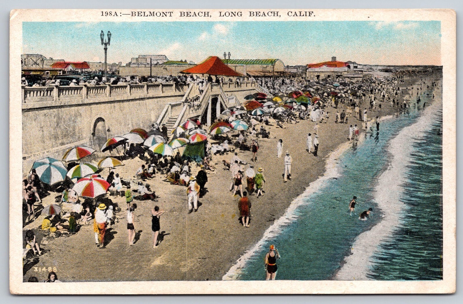 Postcard Belmont Beach Long Beach California