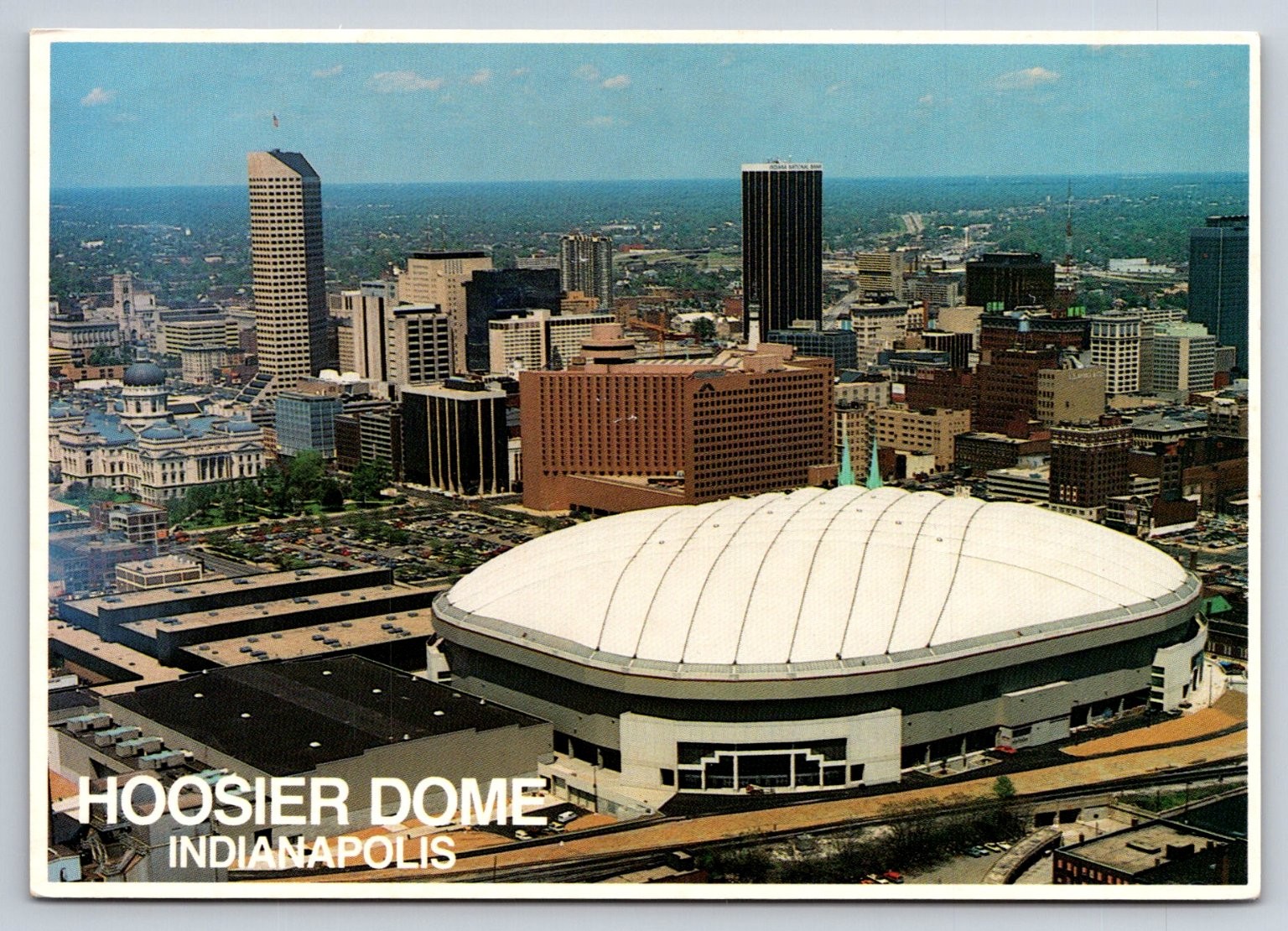 Vintage Hoosier Dome Indianapolis Colts Home City Skyline Postcard MCG